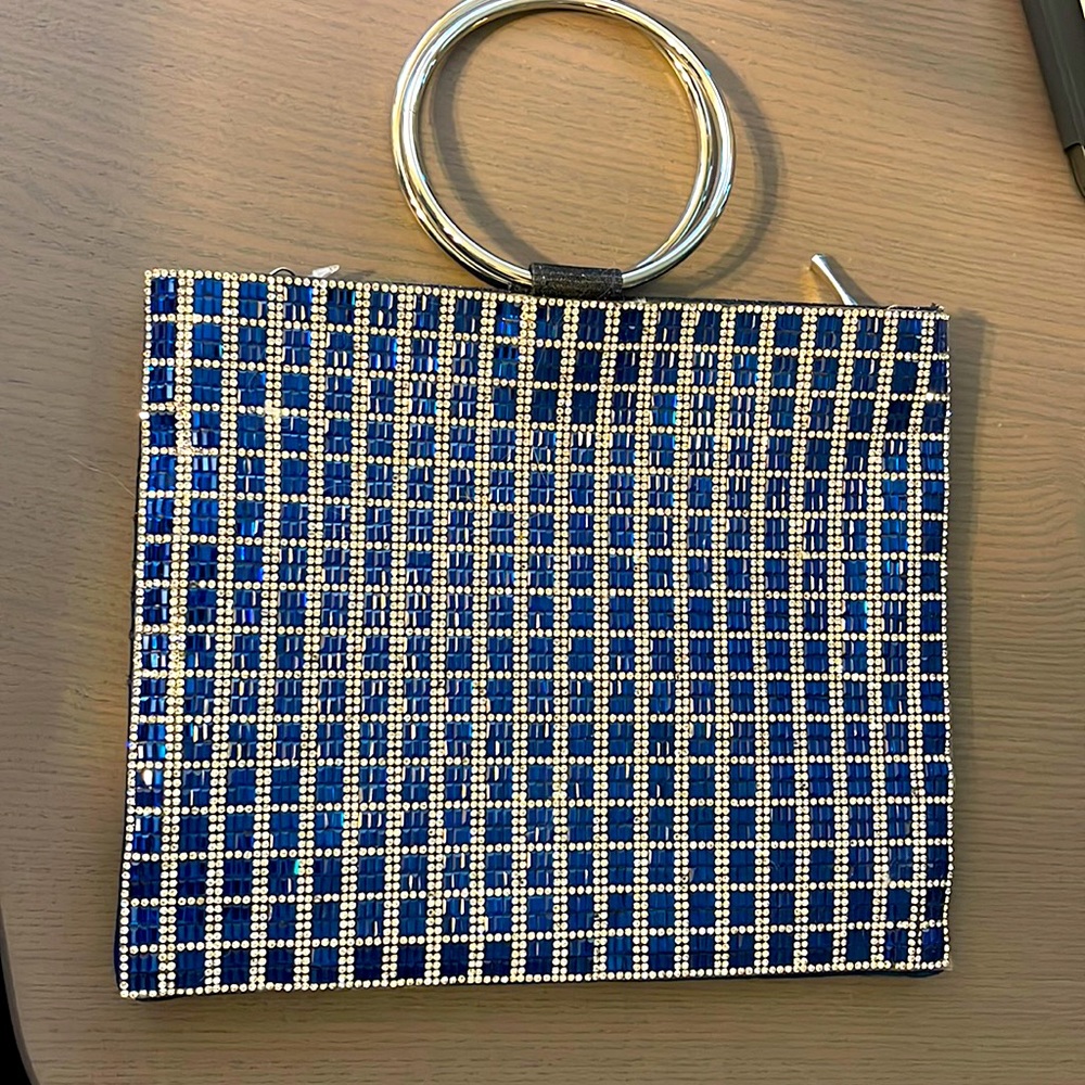 Blue Bling Clutch